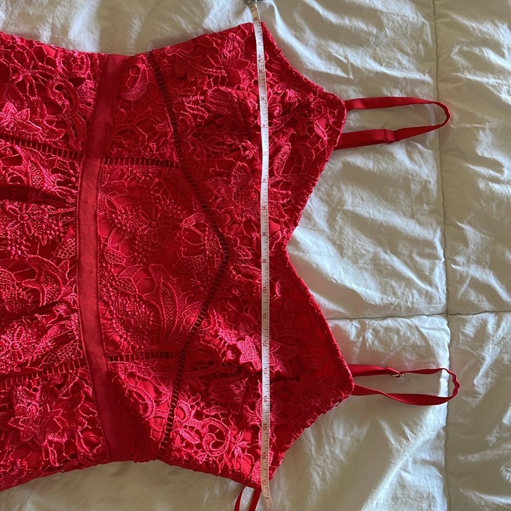 NWT Ted Baker Valens Mixed Lace Midi Dress ~ Red ~ 3 ~ US Size 8 - Picture 7 of 7